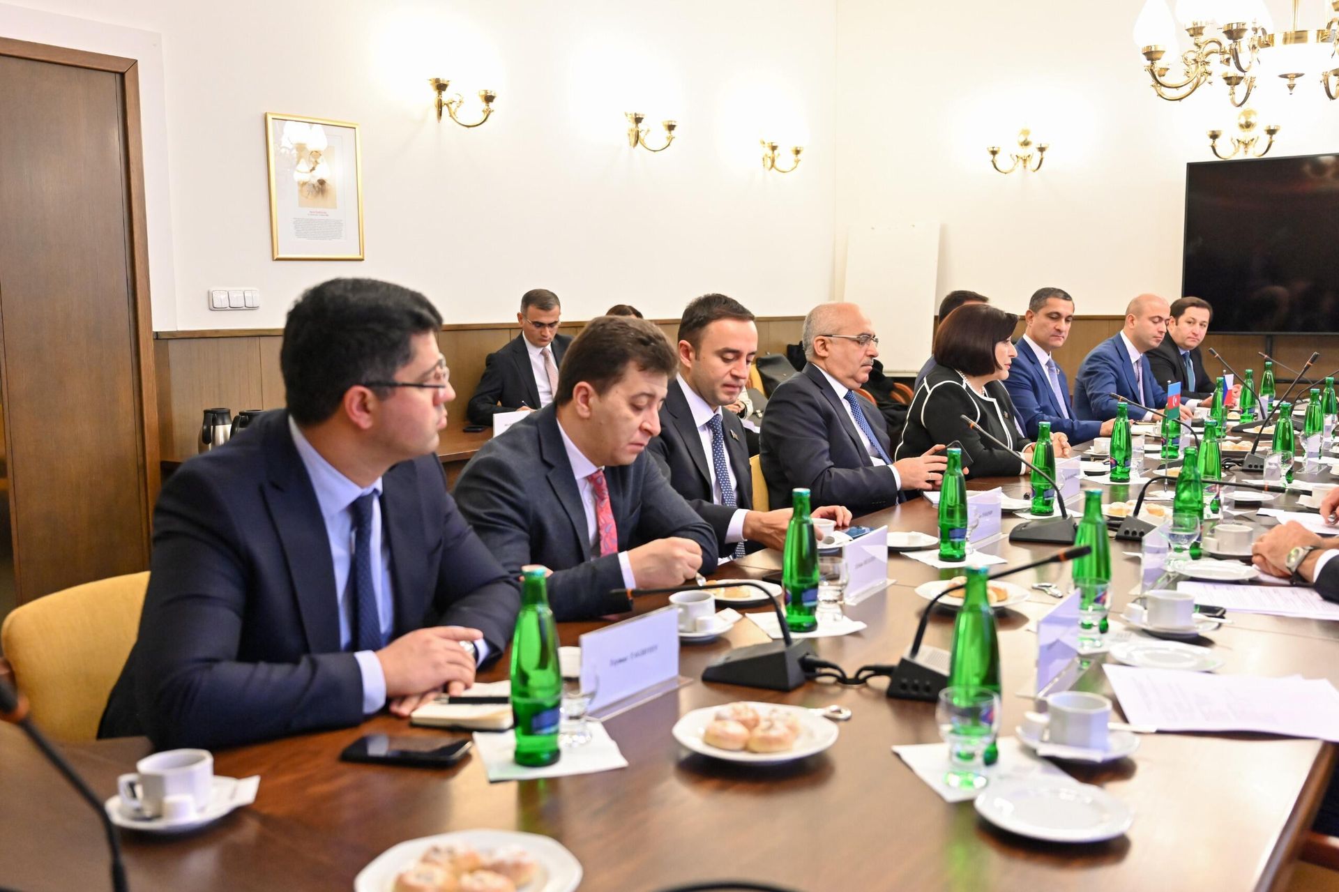 Председатель Милли Меджлиса (парламента) Сахиба Гафарова на встрече с председателем Палаты депутатов Чехии Маркетой Пекаровой Адамовой - Sputnik Азербайджан, 1920, 02.12.2023