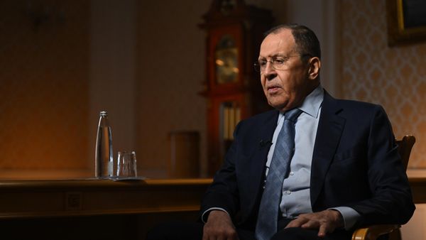 Глава МИД РФ Сергей Лавров отвечает на вопросы РИА Новости и телеканала Россия 24 - Sputnik Азербайджан