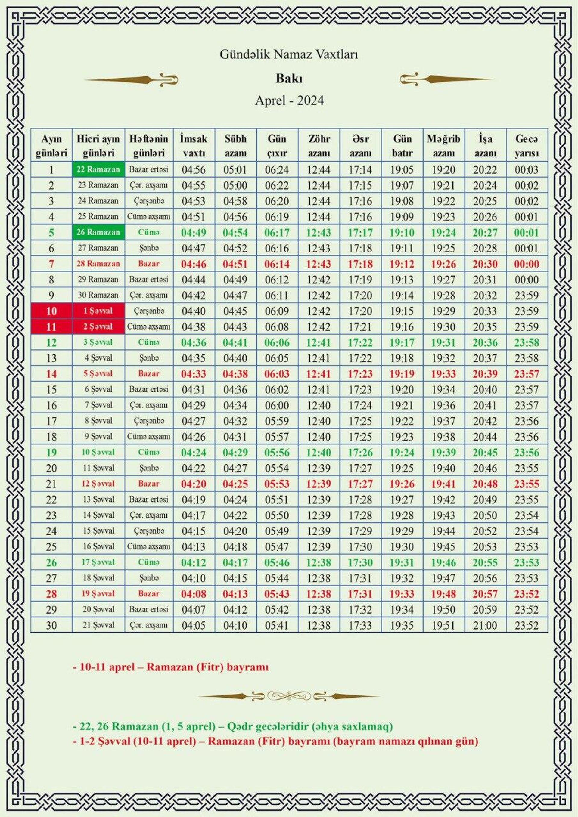 Ramazan ayının təqvimi - Sputnik Азербайджан, 1920, 07.03.2024