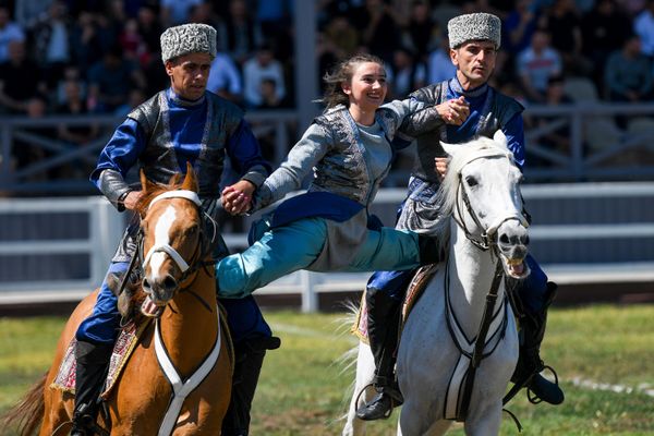 Церемония открытия Профессиональной лиги по човгану в Баку - Sputnik Азербайджан