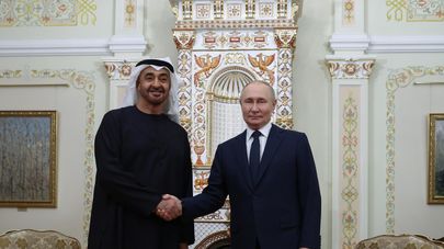 BƏƏ Prezidenti Məhəmməd bin Zayed Əl Nəhyan və Rusiya Prezidenti Vladimir Putin
