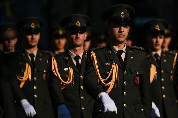 Шествие военного оркестра по случаю Дня Победы в Баку. - Sputnik Азербайджан