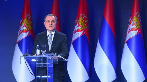 Ceyhun Bayramov Serbiyanın Dövlətçilik Günü münasibətilə təşkil olunmuş qəbulda iştirak edib - Sputnik Азербайджан
