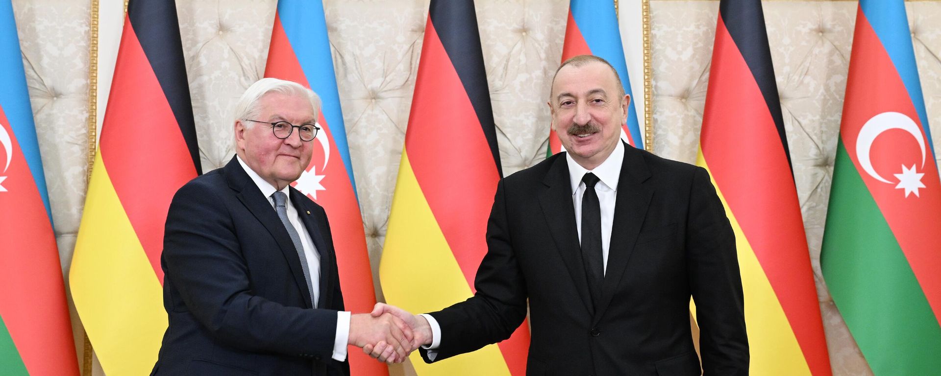 Президентом ФРГ  Франк Штайнмайер на совместной пресс-конференции с президентом Азербайджана Ильхамом Алиевым - Sputnik Азербайджан, 1920, 02.04.2025