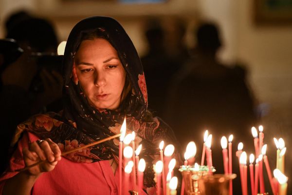 Пасхальное богослужение в Кафедральном соборе св. Жен-Мироносиц в Баку - Sputnik Азербайджан