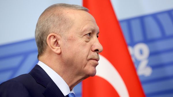 XVI саммит БРИКС. Встреча президента РФ В. Путина с президентом Турции Р. Т. Эрдоганом - Sputnik Азербайджан