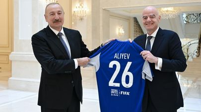 Президент Азербайджана Ильхам Алиев принял принял президента ФИФА Джанни Инфантино