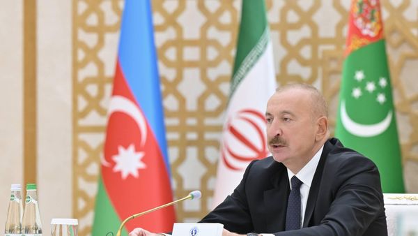 Алиев на заседании Каспийского экологического саммита в Туркменбаши. - Sputnik Азербайджан