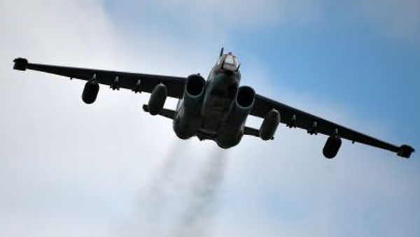 Самолет Су-25 на всероссийском этапе международного конкурса Авиадартс-2015 - Sputnik Азербайджан