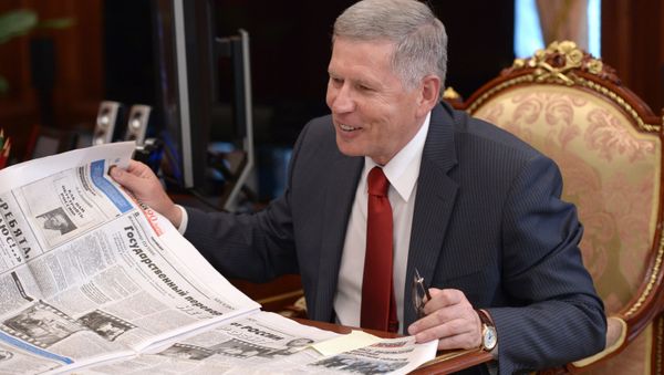 Президент РФ В.Путин встретился с главным редактором газеты Комсомольская правда В.Сунгоркиным - Sputnik Азербайджан