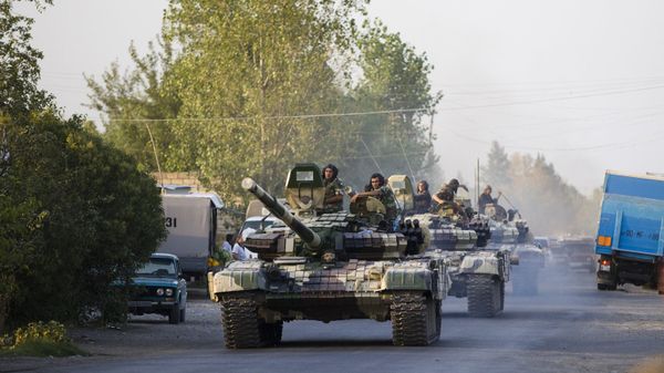 Танки ВС Азербайджана в городе Агдам. Архивное фото - Sputnik Азербайджан