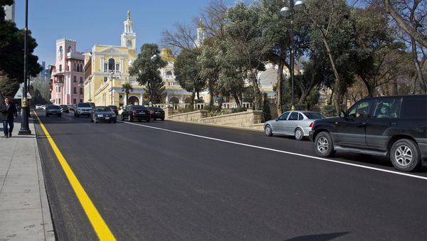 Асфальтное покрытие на трассе Baku City Circuit, Архивное фото - Sputnik Азербайджан