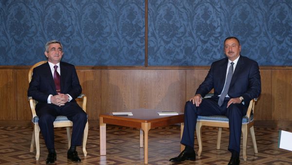 Встреча президентов Азербайджана и Армении. Архивное фото - Sputnik Азербайджан