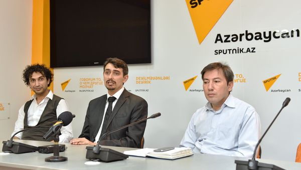 Пресс-конференция в международном пресс-центре Sputnik Азербайджан ,посвященная открытию в Азербайджане Чемпионата по танцам - Sputnik Азербайджан