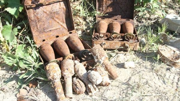 Всего было обнаружено более 85 взрывоопасных находок: артиллерийские снаряды калибра 76,2 мм, миномётные мины - 50мм, 81 и 82 мм, ручные гранаты разных образцов, взрыватели, запалы и стрелковые патроны. - Sputnik Азербайджан