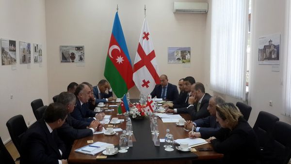 Глава МИД Азербайджана Эльмар Мамедъяров встретился с министром иностранных дел Грузии Михаилом Джанелидзе - Sputnik Азербайджан