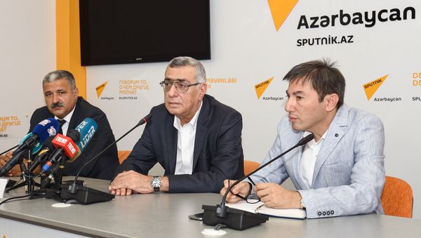 Пресс-конференция вице-президента Национального Олимпийского Комитете Азербайджана Чингиза Гусейнзаде. - Sputnik Азербайджан