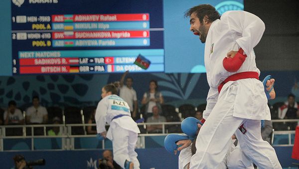 Четырехкратный чемпион мира и тринадцатикратный чемпион Европы, азербайджанский каратист Рафаэль Агаев - Sputnik Азербайджан