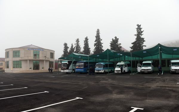 Президент также принял участие в открытии автовокзального комплекса в Горадизе - Sputnik Азербайджан