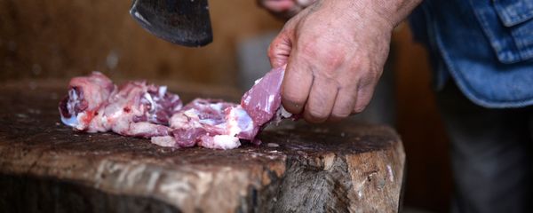 Мясник разделывает тушу барана, фото из архива Мясник разделывает тушу барана, фото из архива - Sputnik Азербайджан