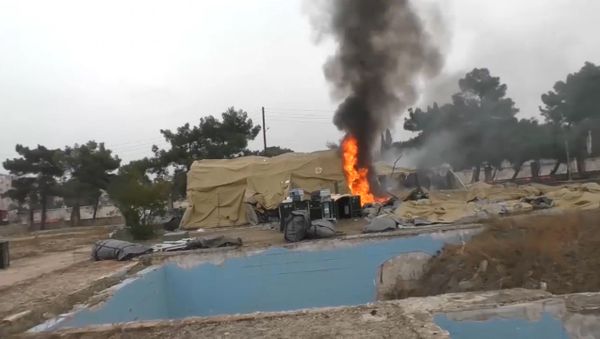 В Алеппо боевики обстреляли госпиталь Минобороны РФ. Съемка очевидцев - Sputnik Азербайджан