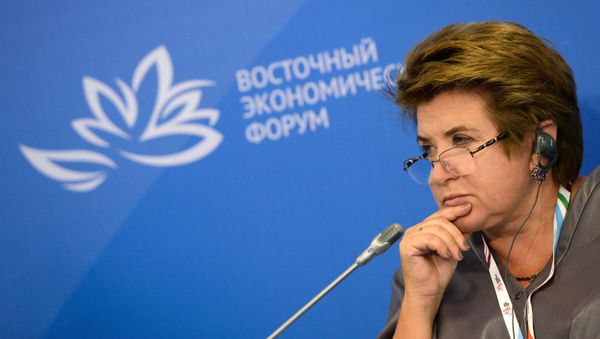 Руководитель Федерального агентства по делам Содружества независимых государств, соотечественников, проживающих за рубежом, и по международному гуманитарному сотрудничеству (Россотрудничество) Любовь Глебова - Sputnik Азербайджан