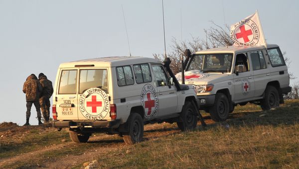 Автомобили представителей Международного комитета Красного Креста, фото из архива - Sputnik Азербайджан