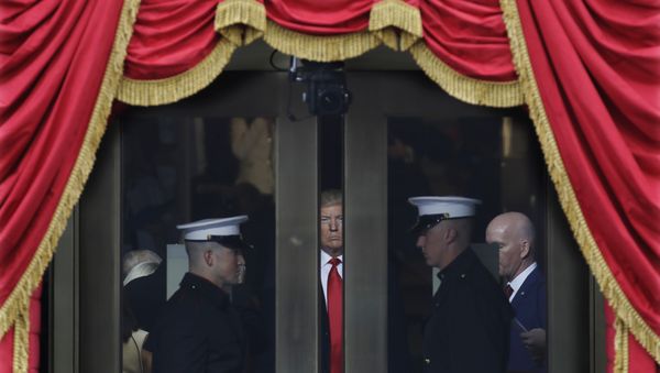 Избранный президент США Дональд Трамп перед инаугурацией в Капитолии, США, Вашингтон, 20 января 2017 года - Sputnik Азербайджан
