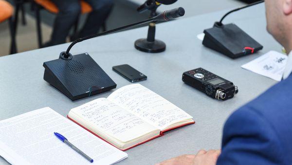 Пресс-конференция в Международном мультимедийном пресс-центре Sputnik Азербайджан, архивное фото - Sputnik Азербайджан