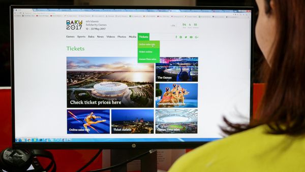 Покупка билета на сайте Baku2017 - Sputnik Азербайджан