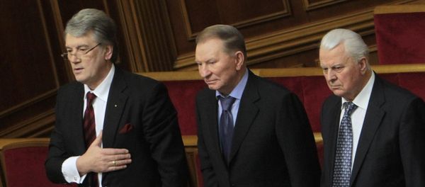 Экс-президенты Украины Виктор Ющенко, Леонид Кучма и Леонид Кравчук (слева направо), фото из архива - Sputnik Азербайджан