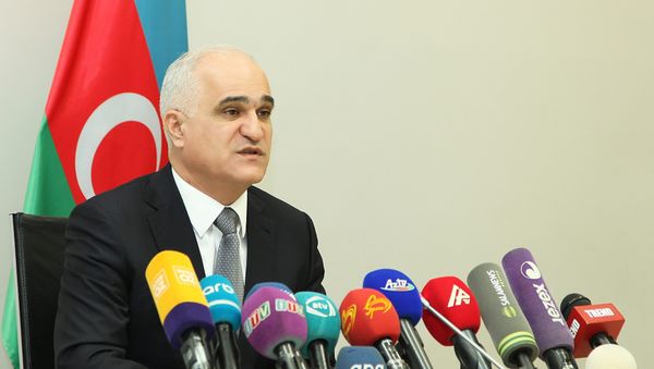 Пресс-конференция министра экономики АР Шахина Мустафаева по итогам визита азербайджанской делегации в Исламскую Республику Иран - Sputnik Азербайджан