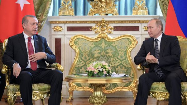 Президент РФ Владимир Путин и президент Турции Реджеп Тайип Эрдоган - Sputnik Азербайджан