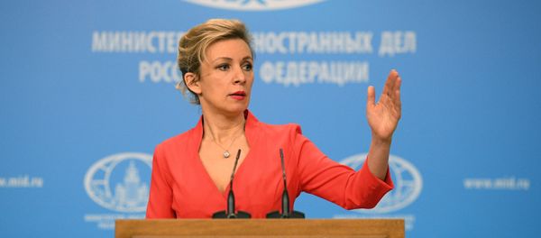 Официальный представитель министерства иностранных дел России Мария Захарова на брифинге по текущим вопросам внешней политики - Sputnik Азербайджан
