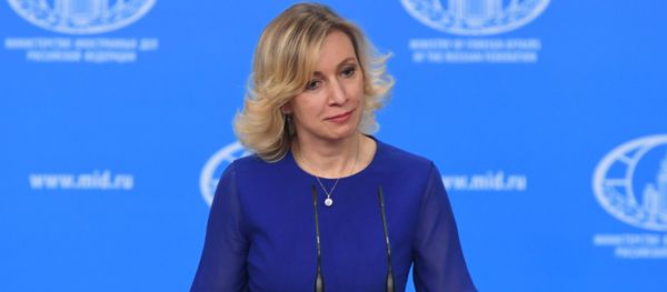 Официальный представитель министерства иностранных дел России Мария Захарова на брифинге по текущим вопросам внешней политики - Sputnik Азербайджан