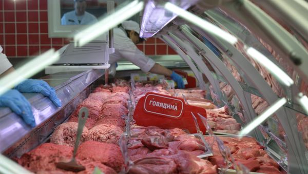 Мясной отдел гипермаркета, фото из архива - Sputnik Азербайджан
