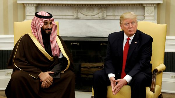 Встреча президента США Дональда Трампа с принцем Мухаммедом бен Сальманом в Белом доме, Вашингтон, 14 марта 2017 года - Sputnik Азербайджан
