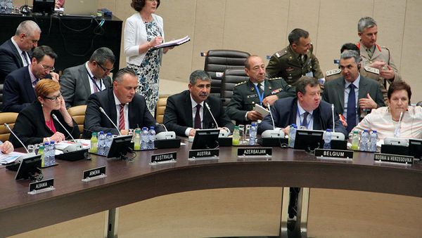 Министр обороны Азербайджана генерал-полковник Закир Гасанов принял  участие в заседании НАТО - Sputnik Азербайджан