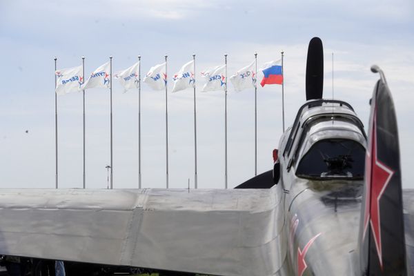 Самолет ИЛ-2 (1942 г.) на полигоне во время подготовки к открытию Международного авиационно-космического салона МАКС-2017 в Жуковском - Sputnik Азербайджан