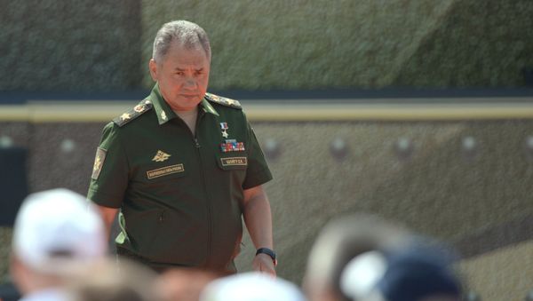 Министр обороны РФ Сергей Шойгу на церемонии открытия Армейских международных игр АрМИ-2017 в Московской области - Sputnik Азербайджан