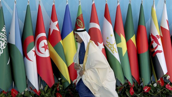 Флаги стран ОИС во время саммита в Стамбуле, 14 апреля 2016 года - Sputnik Азербайджан