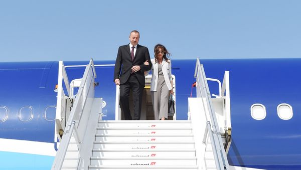 Президент Азербайджана Ильхам Алиев и первая леди Мехрибан Алиева в Нью-Йорке - Sputnik Азербайджан