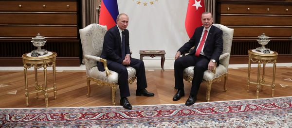 Президент РФ Владимир Путин и президент Турции Реджеп Тайип Эрдоган - Sputnik Азербайджан