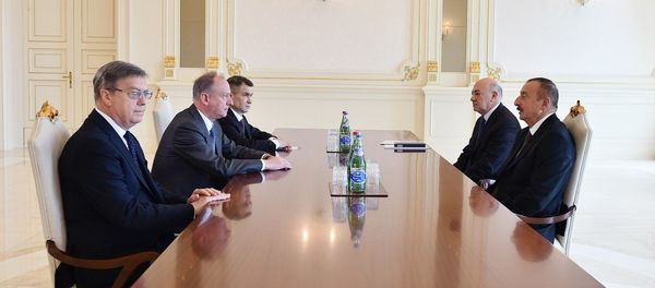 Секретарь Совета безопасности РФ Николай Патрушев на встрече с президентом Азербайджана Ильхамом Алиевым - Sputnik Азербайджан
