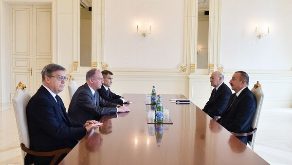 Секретарь Совета безопасности РФ Николай Патрушев на встрече с президентом Азербайджана Ильхамом Алиевым - Sputnik Азербайджан