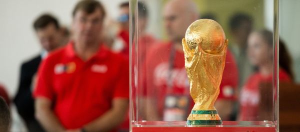 Представление кубка чемпионата мира 2018 в спортивном комплексе Красная звезда в Омске - Sputnik Азербайджан