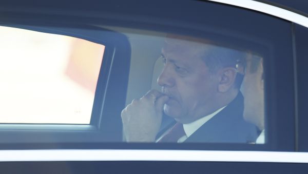 Президент Турции Реджеп Тайип Эрдоган в салоне автомобиля, фото из архива - Sputnik Азербайджан
