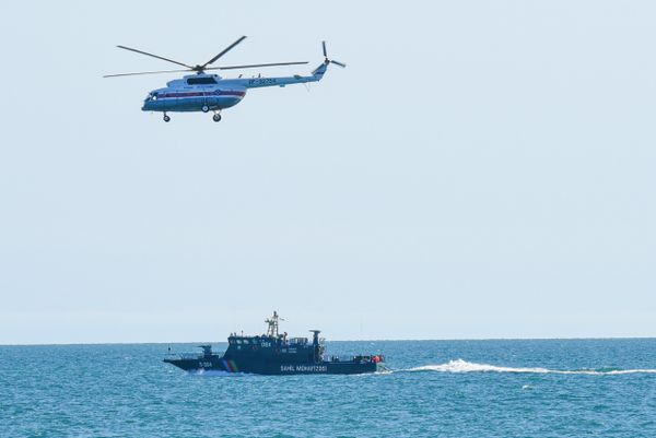 Международные комплексные учения по совместной деятельности МЧС Азербайджана, России, Казахстана, Ирана и Туркменистана Хазар 2017 - Sputnik Азербайджан