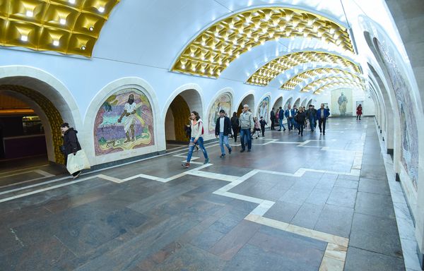 Бакинский метрополитен. Подземный вестибюль станции Низами - Sputnik Азербайджан