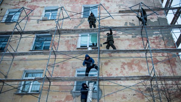 Ремонт фасада здания, фото из архива - Sputnik Азербайджан